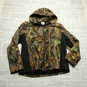 Aqua Stop Camo Jacket Adult 2XL Woodland Foliage Softshell Hooded Winbreaker